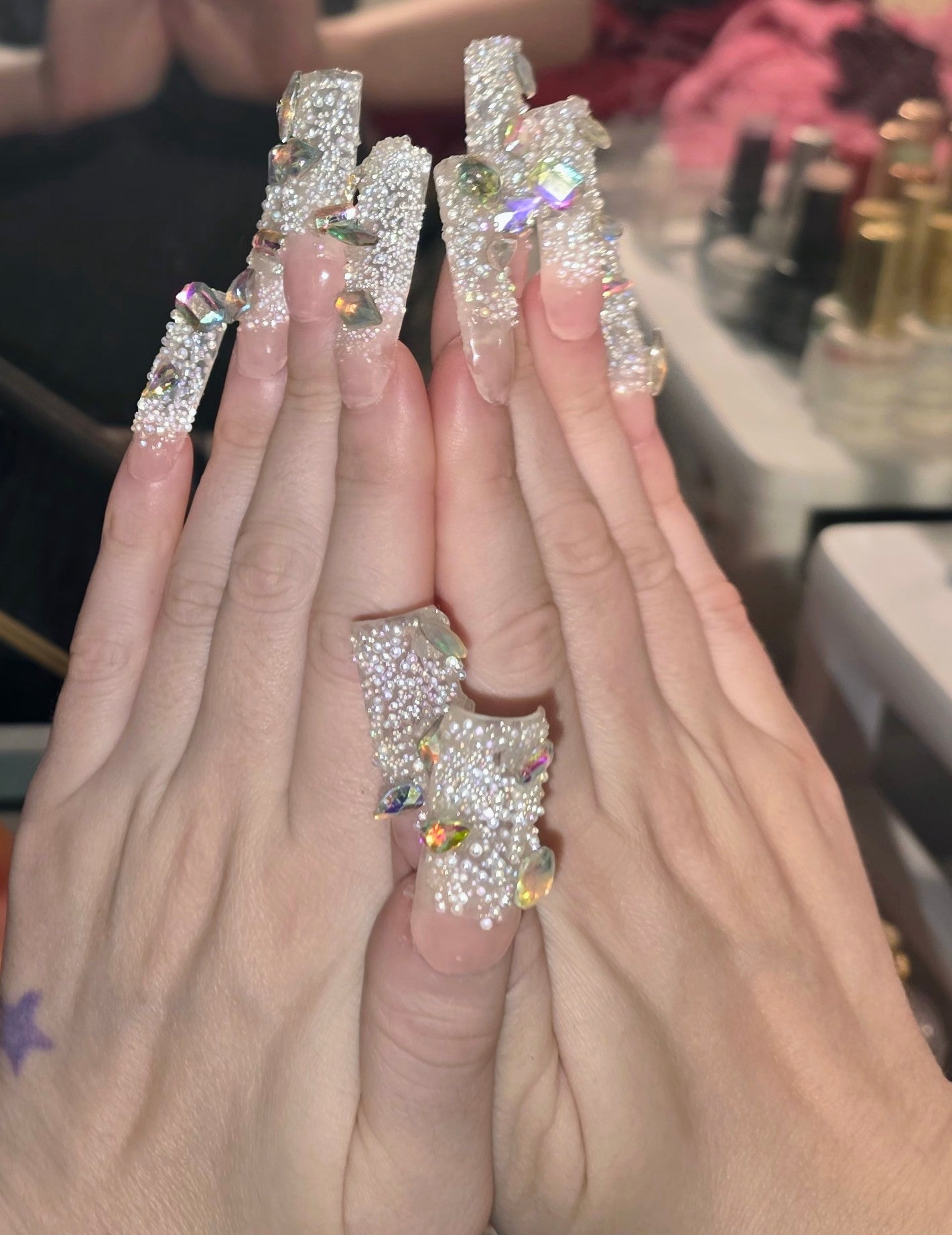 Pixie crystal/rhinestone 10 nails