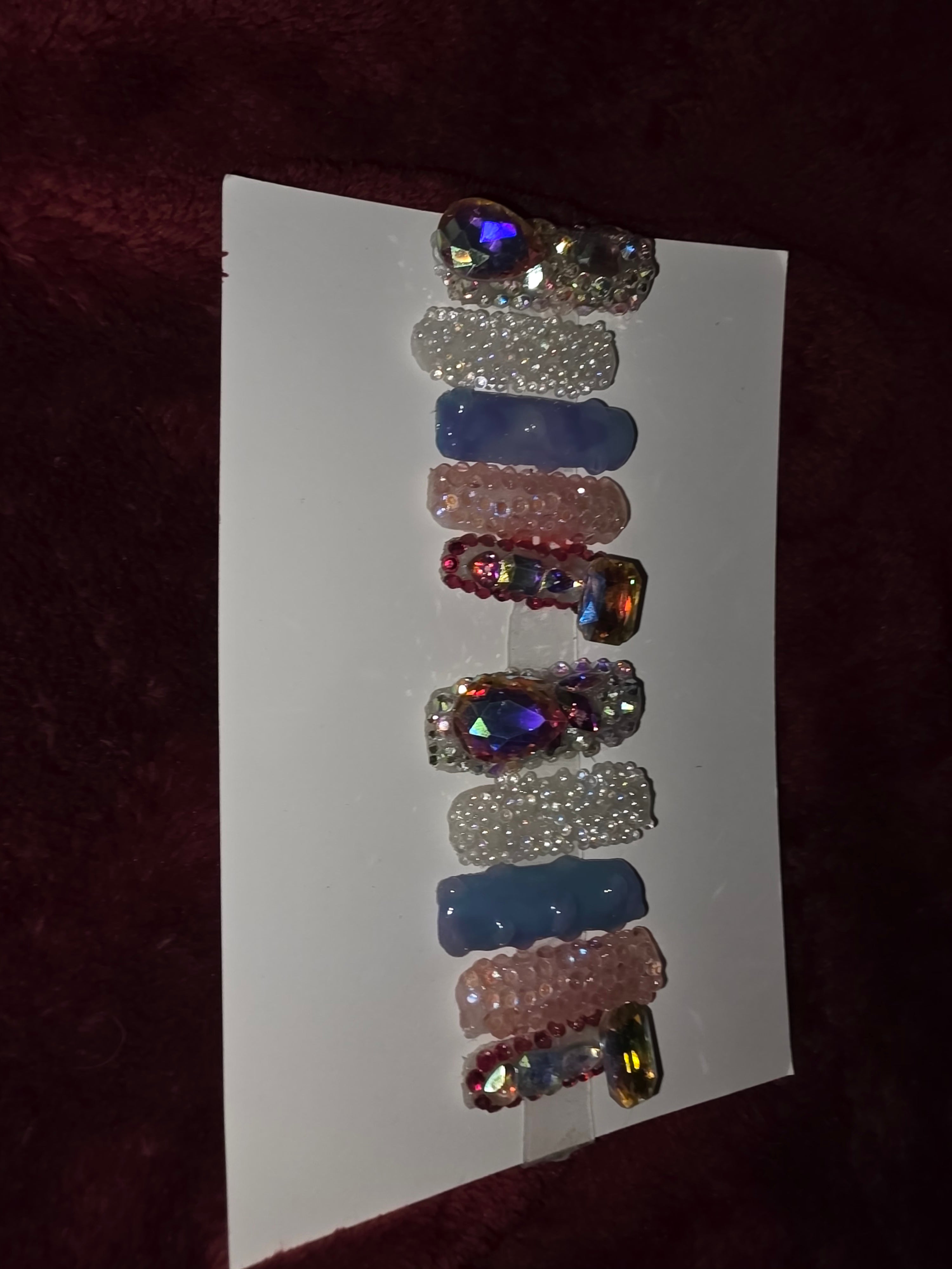 Nails set of 10 different nail on each finger