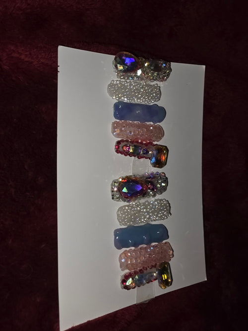 Nails set of 10 different nail on each finger